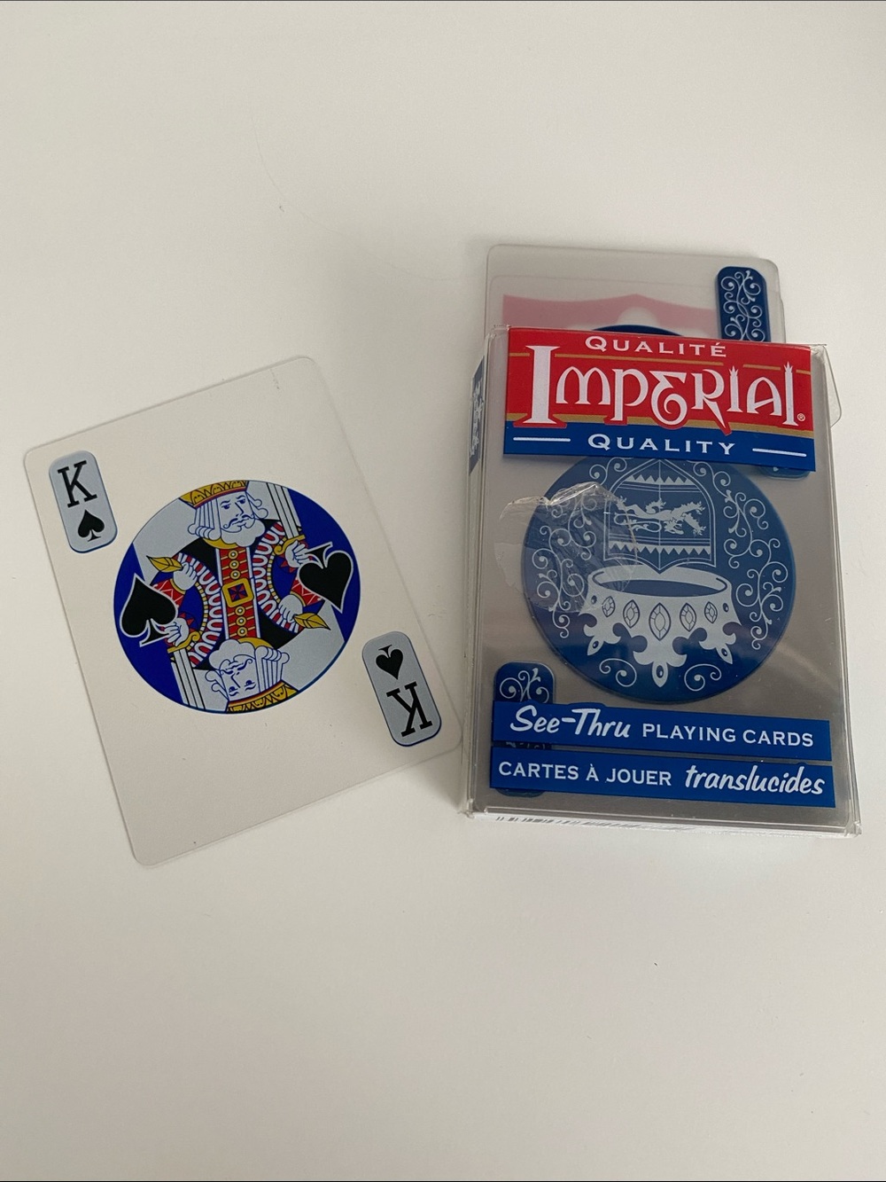 See-Thru Playing Cards - Clear with Blue Accents
